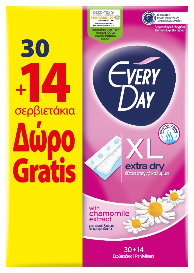 EveryDay Σερβιετάκια Extra Dry Extra Long 30+14τμχ Δώρο 268.00022